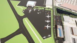 Aircraft ramp rendering
